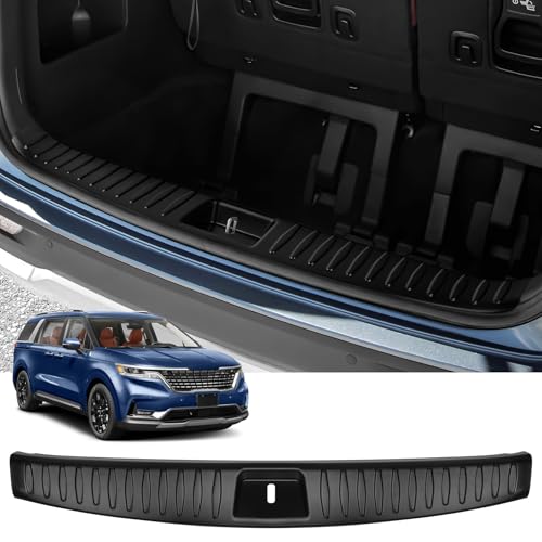YOJOJOCO Interior Rear Bumper Protector Compatible with Kia Carnival 2022-2025 2026 Accessories ABS Material Black Rear Bumper Guard Trunk Sill Protector