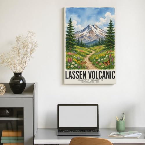 Décoration esthétique de bureau avec le poster volcanique Lassen - 6