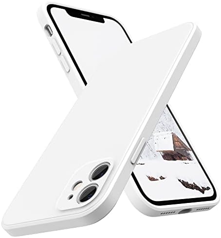 SURPHY Square Design for iPhone 11 Case with Camera Protection, Straight Edge Slim Design, Liquid Silicone Phone Case for iPhone 11 6.1 inches, White