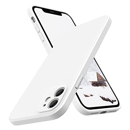 SURPHY Square Silicone Case Compatible with iPhone 11 Case 6.1 inches, Square Edges Liquid Silicone Phone Case (Individual Protection for Each Lens) for iPhone 11 (White)
