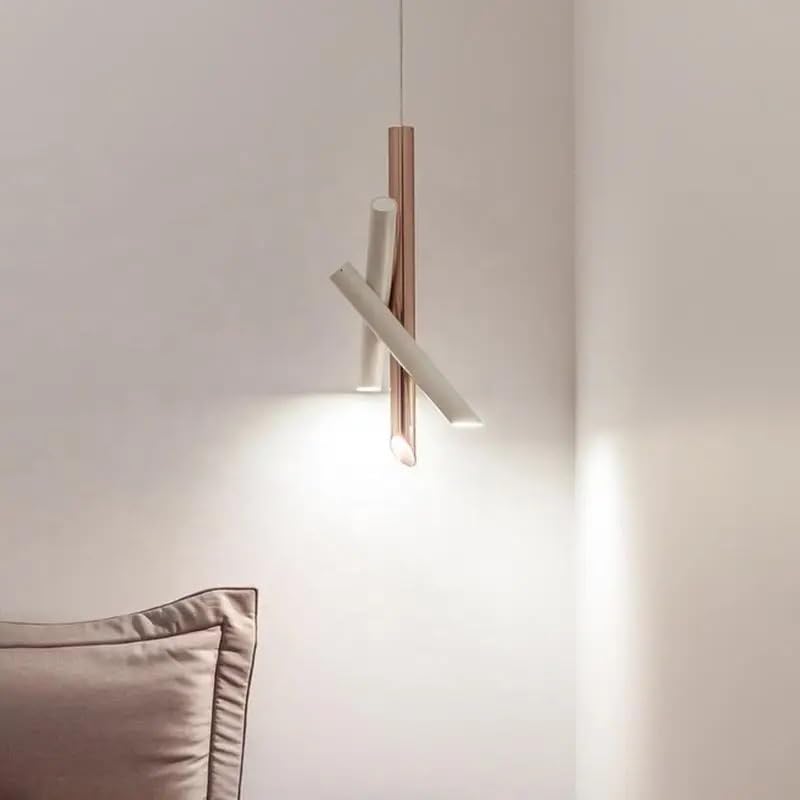 Tubes lampe suspendue design or rose chic et moderne pour eclairage de table - 2