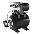 Lanchez 1.6HP Shallow Well Pump with Pressure Tank, 1030GPH Automatic Stainless Steel Irrigation Pump, Water Booster Sprinkler System Jet Pump for Home, Garden, Lawn?Black?