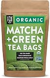 Organic Japanese Matcha + Green Tea Bags | 100 Tea Bags | Eco-Conscious Tea Bags in Kraft Bag | by F