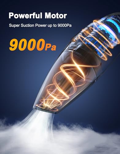 Otemly Handheld Vacuum Cordless Rechargeable 9Kpa - [2H Fast Charging Dock] Portable Car Vacuum Cleaner High Power Suction With Led Light, 2 Hepa Filters, Dust Busters Wet Dry For Home/Car/Office/Pet thumb #1