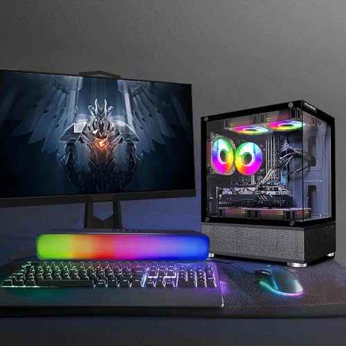 Image of STGAubron Gaming PC Computer Desktop, Radeon RX 580 16G, Intel Core i7 up to 3.9G, 32G RAM, 1T SSD, 600M WiFi, BT 5.0, RGB Fan x5, Windows 11 Home