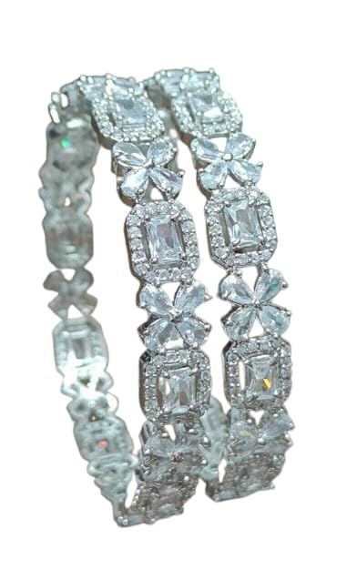 AyanAarsh Elegant Floral Crystal Tennis Bracelet for Women – Sparkling Cubic Zirconia Link Bracelet, Silver-Tone Wedding &... - Review, Price and Buying Guide