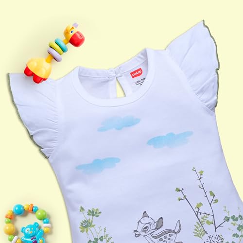 Image of LuvLap Baby Girls Regular Fit 100% Cotton Half Sleeves Girls Top CoSet Pack of 3