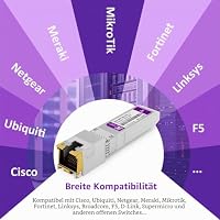 XZSNET 10G SFP+ auf RJ45 Modul, 1/2,5/5/10 Gb Multi-Rate 10GBASE-T Module, unterstützt Cat6a/7 bis zu 30m, für Cisco SFP-10G-T-S, Ubiquiti UniFi UF-RJ45-10G, MikroTik S+RJ10 und mehr, 1 Stück – Ansicht 5