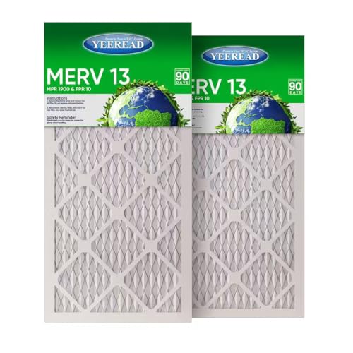 14x30x1 MERV 13 Air Filters, 2-Pack – Actual Size 13.7" x 29.7" x 0.75" – High-Efficiency Pleated Filter for HVAC, AC & Furnace Systems – Advanced Filtration for Cleaner Air