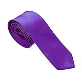 tumundo Krawatte für Hemd Anzug Schlips Binder Business Schmal Unifarben Geschenkbox Etui, Variante:lila + Geschenkbox