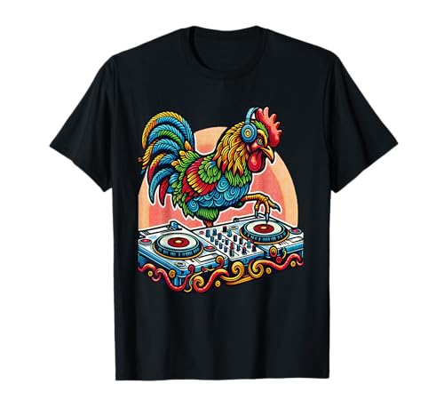 Chicken DJ Funny Rooster Camiseta