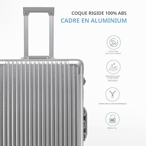 Flight Knight Premium Travel Case - 8 Roues Pivotantes - Serrure - Valise Rigide Legere pour Bagage A Main Ou Bagage Enregistre - Extremement Durable Aluminium - Plus De 100 Compagnies Aeriennes – vue 2