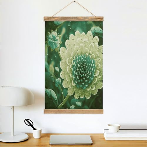 Póster de flores verdes FekiLoot con colgante para sala de estar 4