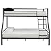 Bonnlo Twin Over Full Bunk Bed, Bunk Beds for Kids/Adults/Teens Bunk Bed with Stairs & Flat Rungs, Heavy Duty Metal Slat, No Box Spring Needed, Black