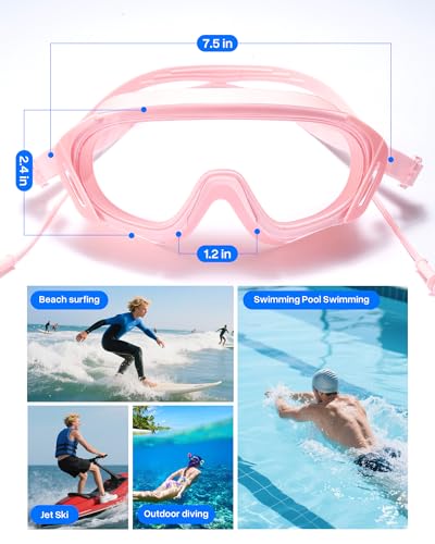 Image of Swim Goggles, Wide Angle Anti-fog and UV Leak Proof Goggles,Swimming Goggles for Adult Youth