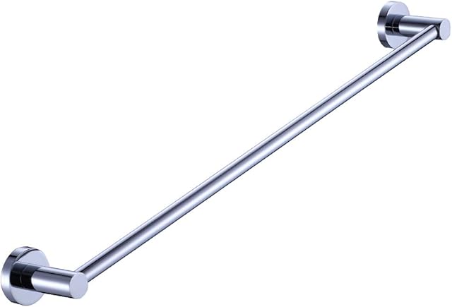 BOOKARROW Towel Rails, 500 mm / 20 inch Chrome Stainlee Steel Long Round Single Towel Bar, Screw Wall Mounted Hanging Towel Holder In Kitchen or Bathrrom B38912-50CM