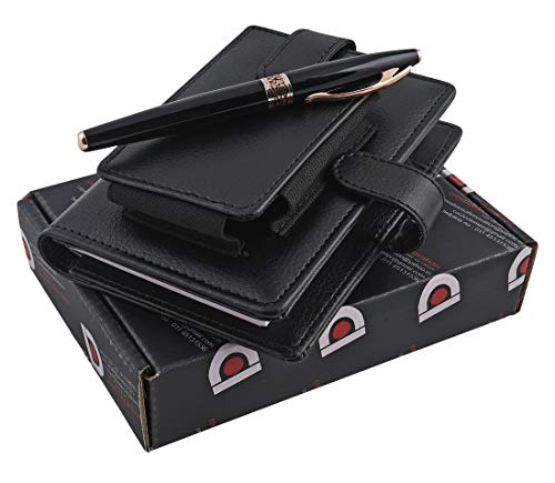 COI Diary Black Pocket Planner/Designer Faux Leather New Year, Daily Study Schedule Organizer for School, College Going Teachers and Students with Calculator, and Pen.