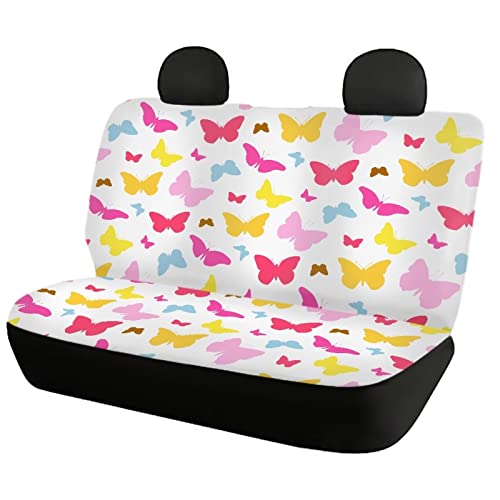 Image of Modysero Funny Butterfly Print Custom Fitted Car Seat Cover Full Set Soft Durable Automotive Seat Cover for Women All Season Full Coverage Decor Accessories Universal Fit Most Cars