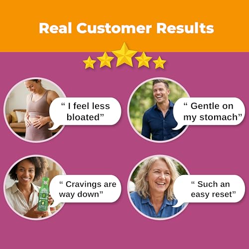 Karviva Organic Juice Cleanse Weight Control Pack - Ancient Remedies to Curb Sugar Cravings, Prebiotic Detox with Anti-Bloat Support, High Fiber Sprouts, Aloe & Adaptogens for Digestion & Gentle