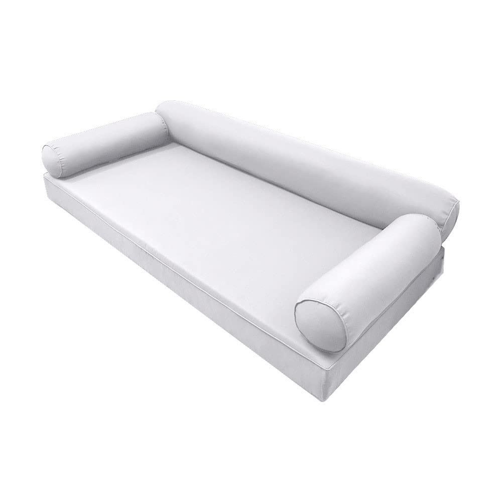 Prolinemax |SLIPCOVER ONLY|S6 Outdoor Daybed Mattress Bolster Pillow Cushion Covers Piped Trim Crib AD105