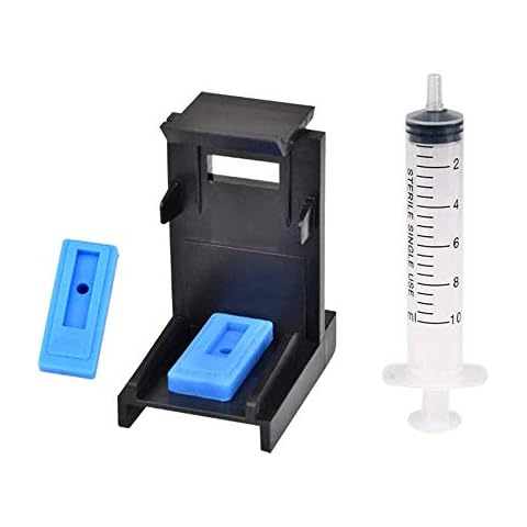 AQree 3in1 Ink Refill Cartridge Clip+ 2pcs Rubber Pads + Syringe Tool Kit for HP304 302 301 300 Cover