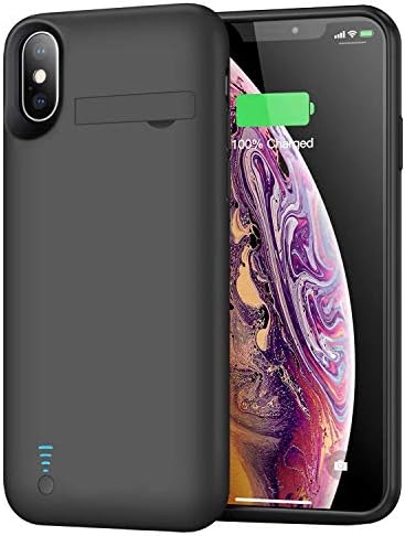 Battery Case for iPhone X/XS/10, 5000mAh Portable Protective Charging Case Extended Rechargeable Battery Pack for iPhone X/XS/10 (5.8 inch) Charger Case-(Black)