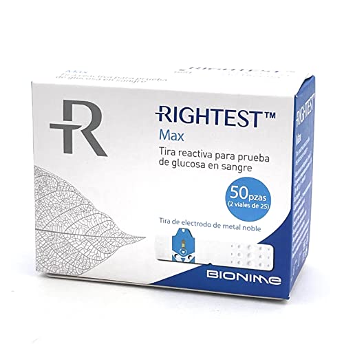 TIRAS REACTIVAS GLUCEMIA RIGHTEST MAX 50 UNIDADES