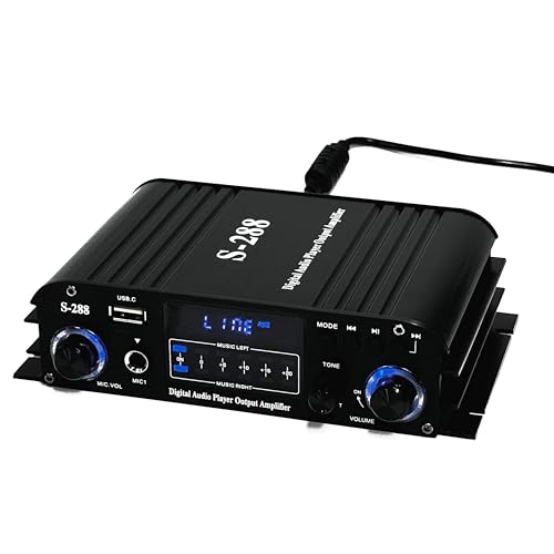Amplificador 4 Canales, Bluetooth 5.0, 1200W, 35W x4