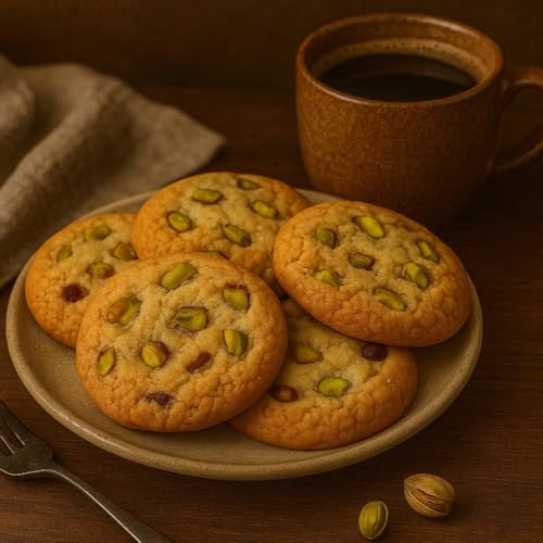 Image of MOM'S BAKERY Crunchy Pista Cookies-200gm Soft, Chewy & Freshly Baked Snack Treats- Ideal for Gifting | Eggless, No Palm Oil, No Preservatives | T45 Flour, Butter, Sugar, Vanilla Essence | Healthy & High Fiber for Anytime Cravings for Tea Time