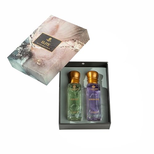 Image of Carlton London Elite Unisex Perfume Gift Set | Luxury and Premium Long Lasting Fragrances with Fruity, Musky, Citrusy & Smoky Scent | For Men & Women Eau de Parfum | 2X20 ML