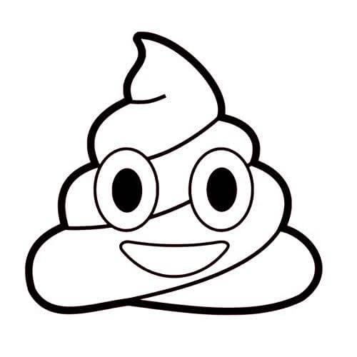 Emoticon Decals, Smiley Poo Emoji, Bathroom Decals