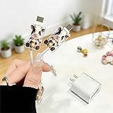 2pcs Acrylic Cow Drinking Tea Cable Protector, Type-C Compatible, Anti-Break Data Cable Cover, Beautiful and Durable Charging Cable Protective Case, Perfectly Ideal