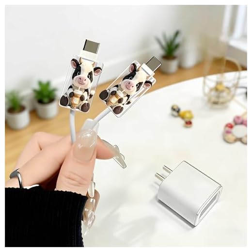 2pcs Acrylic Cow Drinking Tea Cable Protector, Type-C Compatible, Anti-Break Data Cable Cover, Beautiful and Durable Charging Cable Protective Case, Perfectly Ideal