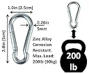 Skull Sports Industries Stainless Steel Snap Hook Heavy Duty Safety Lock Cable Attachment, Snap Hooks for Weight-Lifting, Mountain Climbing, Gym and Stainless Steel Clips (4 Hooks) (8) gallery image