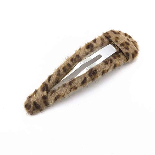 2 Pack Leopard Print Velvet Snap Clips Hair Clips Water-Drop Hair Barrettes Hair Pins Hair Slide Stylish For Women Girl (Water Drop) #TOP1