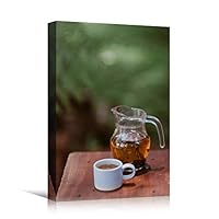 Canvas Wall Art Tea Coffee Drinks Farmhouse/Country Kitchen Multicolor Photography Relax/Calm - 12x18 inches