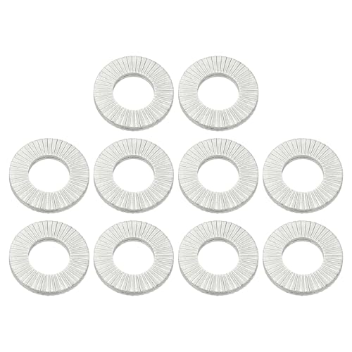 PATIKIL Wedge Locking Washers, 10 Pack Manganese Steel Vibration Resistant Safety Washers for M10 Bolts Screw (10.7 x 21 mm ID*OD)