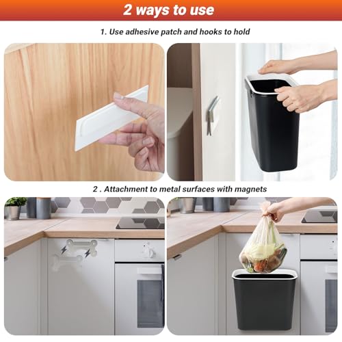 onlyfire Mülleimer Hängend, 8L Magnetischer Abfalleimer für Gasgrill BBQ/Küche/Schrank, Grill-Zubehör, Multifunktional Hängende Abfallsammler, Wandmontierter Komposteimer, Schwarz – Bild 5