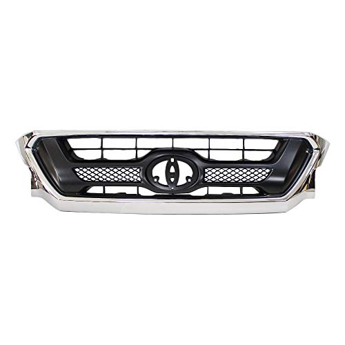Perfit Liner Front Grille Grill Chrome Shell and Black Insert Compatible with 2012-2015 TOYOTA Tacoma Pickup Truck TO1200351 5310004491