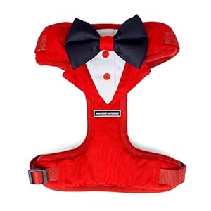 That Dog In Tuxedo Body Mesh Harness – Dog Tuxedo Harness (Red, Size L)