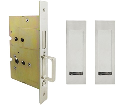 INOX FH27PD8115-14 Cerradura empotrable para paso con placa anti polvo y acabado en níquel pulido