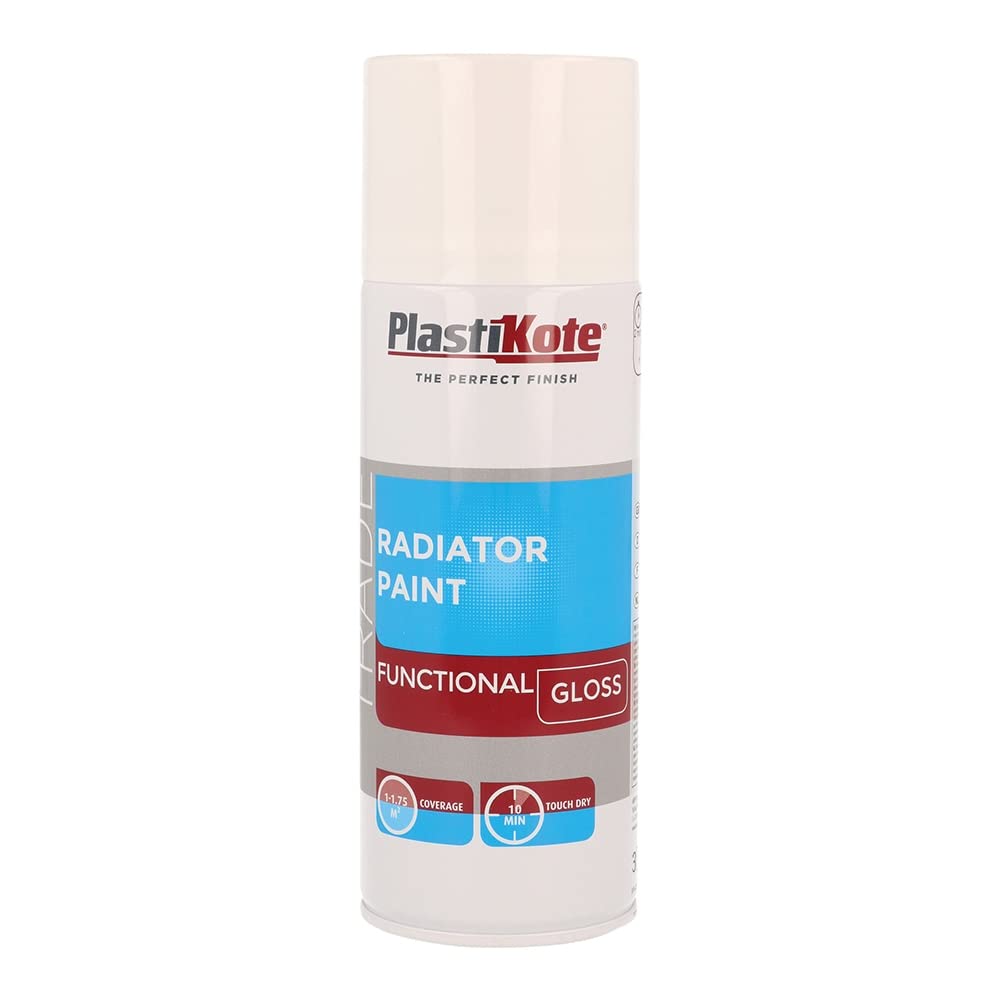 PlastiKote Radiator Spray Paint Gloss White 400ml