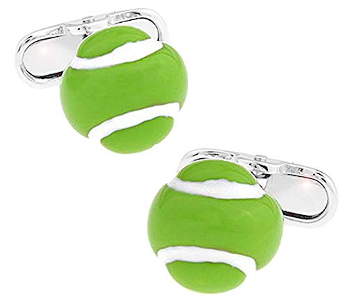 Preisvergleich Produktbild korpikus® Schöne ' Grüne Tennisball ' Thema Qualität Emaille Manschettenknöpfe Im Freier Geschenk-Beutel
