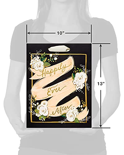 Image of Papyrus 13 inch Large Gift Bag (Happily Ever After) for Weddings, Bridal Showers or Engagement Parties (1 Bag)
