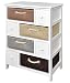 Produktbild ts-ideen Landhaus Kommode 74 cm Kinderzimmer Schrank Badregal Weiss mit Vier Körben und Vier Schubladen