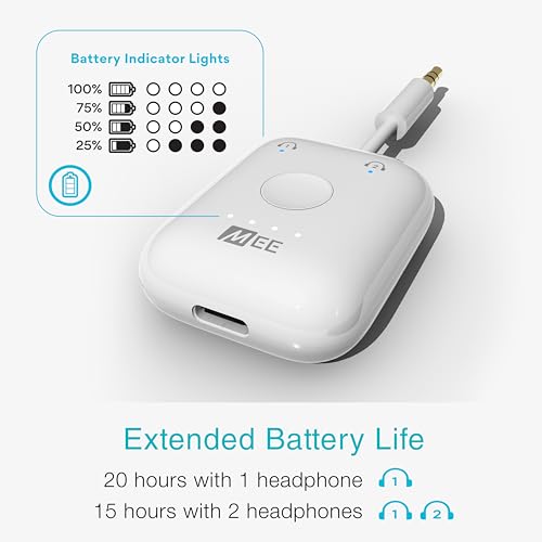 Transmetteur audio sans fil pour deux écouteurs Bluetooth en vol