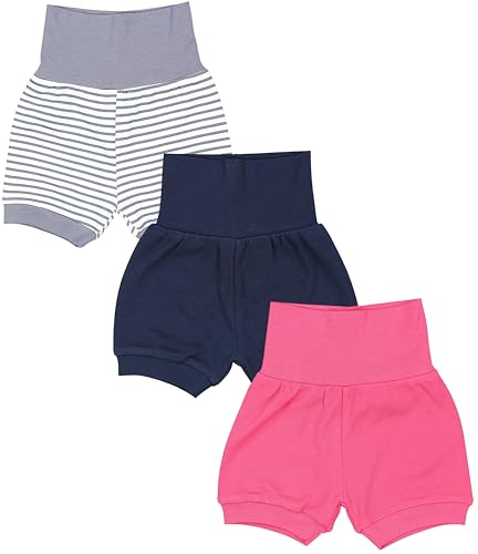 TupTam Baby Mädchen Kurze Pumphose 3er Pack, Farbe: Farbenmix 2, Größe: 68-74