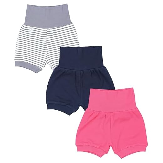 TupTam Baby Mädchen Kurze Pumphose 3er Pack, Farbe: Farbenmix 2, Größe: 68-74