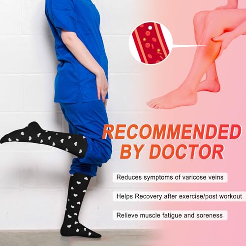 Image of Iseasoo 4 Pairs Compression Socks for Women Circulation-Best Support for Nurses,Running,Athletic,Travel