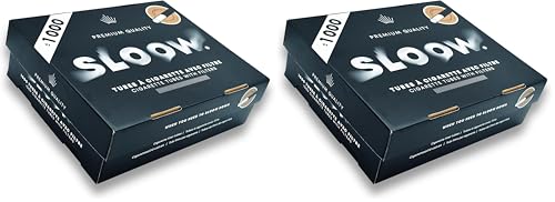 SLOOW Boîte de 1000 Tubes à Cigarettes, Préservation des Saveurs, Filtration et Tirage Optimaux, Fabrication Européenne, Qualité Premium, Compatibles Toutes Machines à Tuber, 41682022 (Lot de 2)